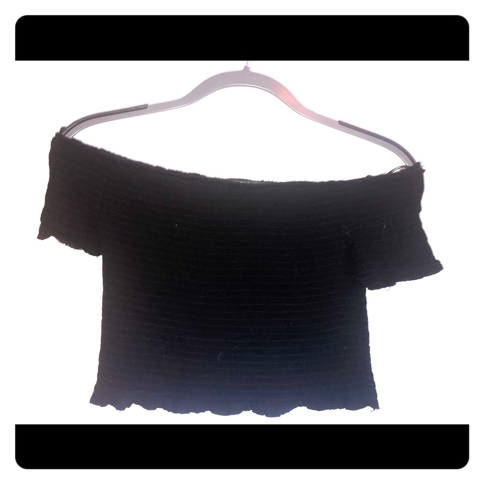 Black off the shoulder top